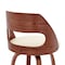 Armen Living Julius 30" Cream Faux Leather and Walnut Wood Bar Stool LCJUBAWACR30 - alternate 8